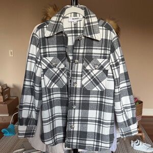 BB Dakota Gray and White Plaid Jacket